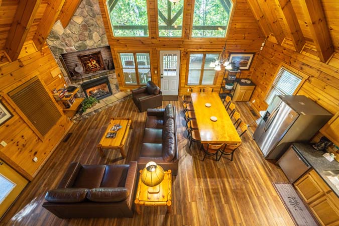 Clean and spacious bathroom interior at Catbird Cabin