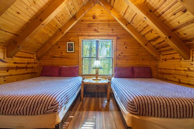 Rec area with ping pong table at Catbird Cabin