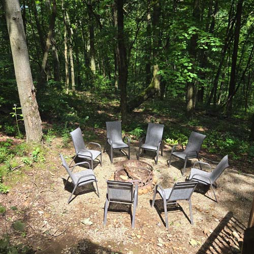 Outdoor firepit area at Bent Tree Cabin