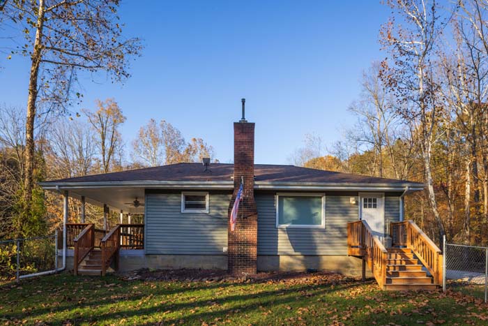Exterior view of remodeled country cottage