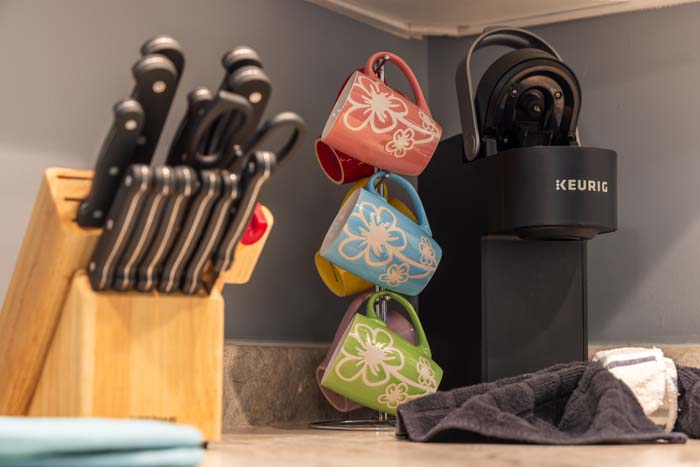 Bedroom interior with cozy bedding