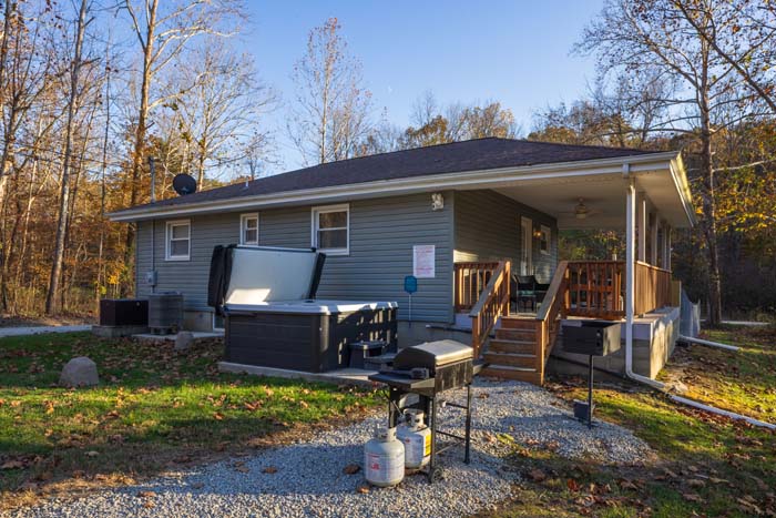 Comfortable lounge area with large television