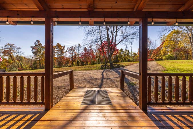 Covered porch seating