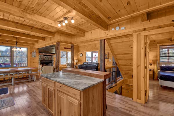 Natural wood accents in the kitchen