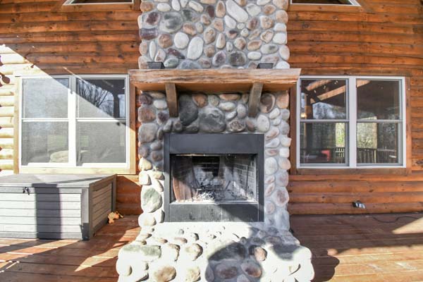 fireplace on deck