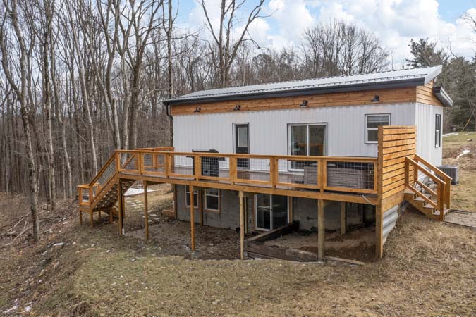 Shipping container home on private acreage in Hocking Hills Ohio