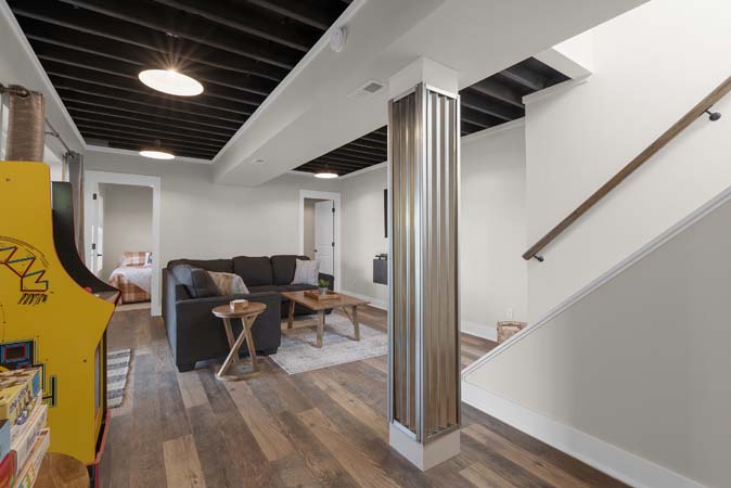 Private wooded setting surrounding container rental in Hocking Hills Ohio