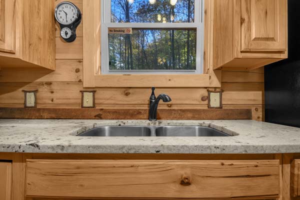 Inviting cabin kitchen with modern amenities