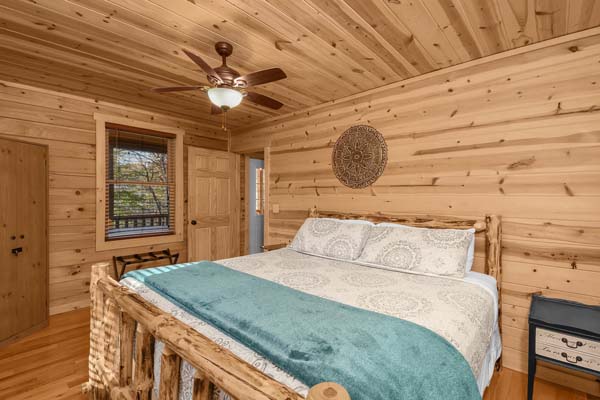 Quaint and rustic cabin sleeping space
