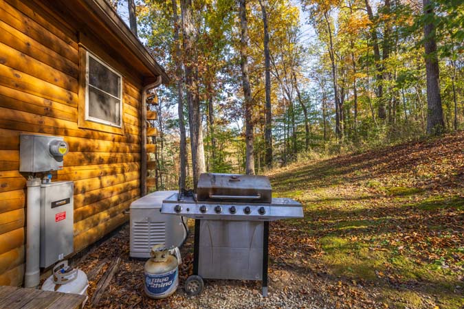Open living area layout at Little Pine Cabin