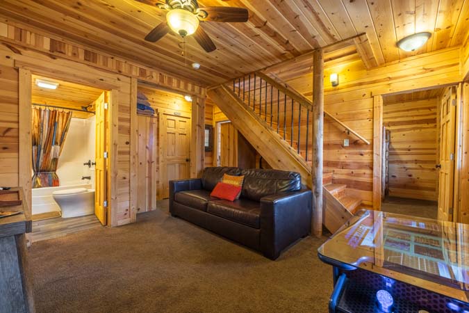 Additional sleeping space for kids at Little Pine Cabin