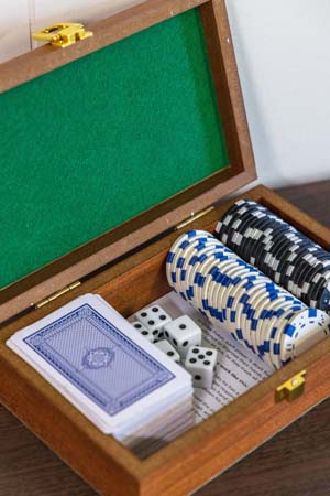 Living room with seventy inch TV at Ruby Farmhouse