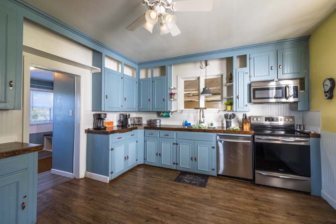 Open living room layout at Ruby Farmhouse